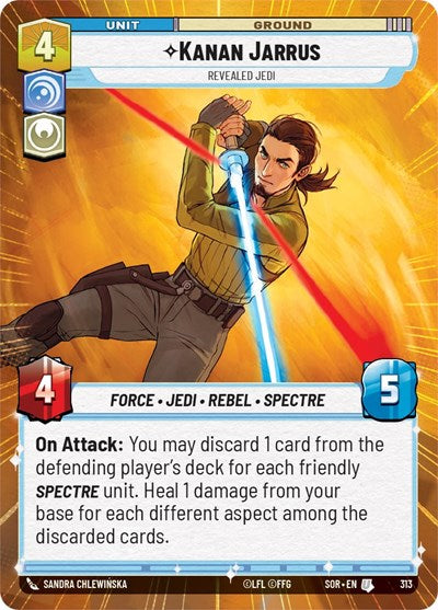 Kanan Jarrus - Revealed Jedi - 313 - Uncommon (Hyperspace) - Spark of Rebellion