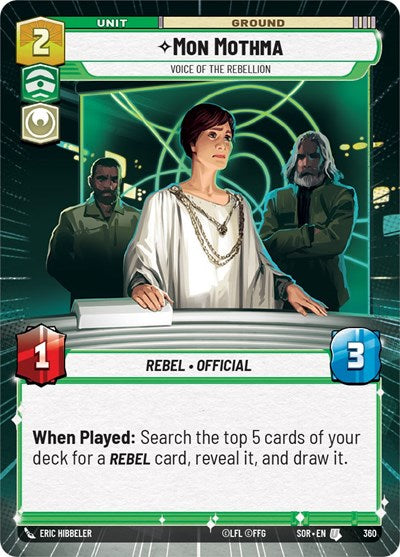 Mon Mothma - Voice of the Rebellion - 360 - Uncommon (Hyperspace) - Spark of Rebellion
