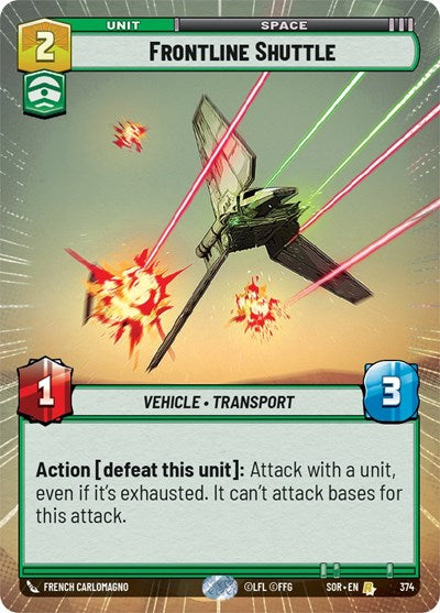Frontline Shuttle - 374 - Rare (Hyperspace) - Spark of Rebellion