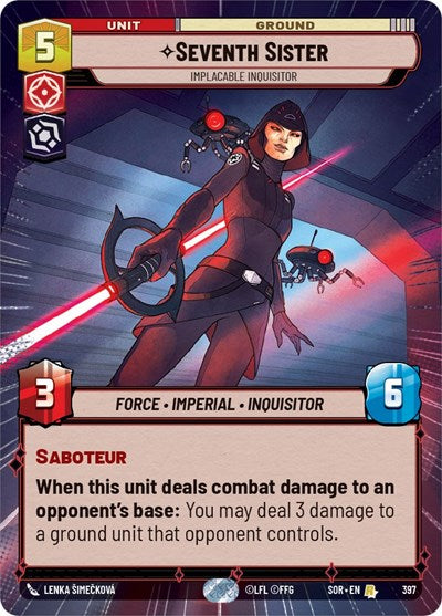 Seventh Sister - Implacable Inquisitor - 397 - Rare (Hyperspace) - Spark of Rebellion