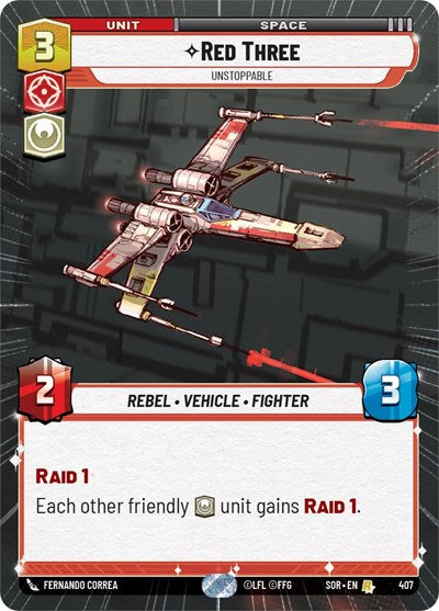 Red Three - Unstoppable - 407 - Rare (Hyperspace) - Spark of Rebellion