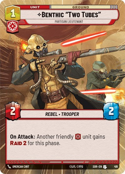 Benthic "Two Tubes" - Partisan Lieutenant - 419 - Uncommon (Hyperspace) - Spark of Rebellion