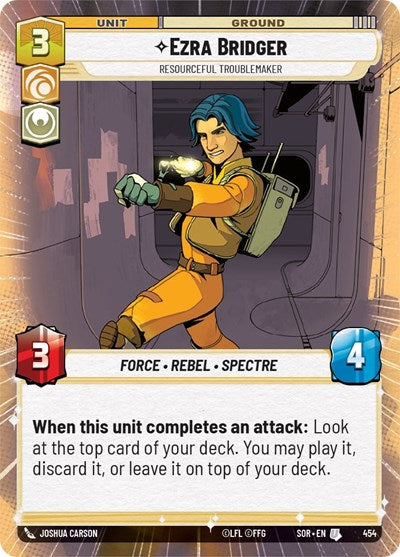 Ezra Bridger - Resourceful Troublemaker - 454 - Uncommon (Hyperspace) - Spark of Rebellion