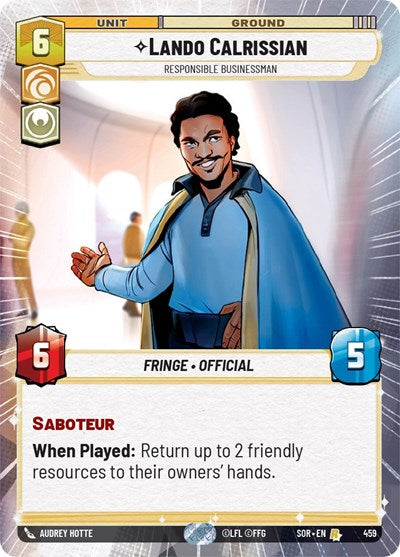 Lando Calrissian - Responsible Businessman - 459 - Rare (Hyperspace) - Spark of Rebellion