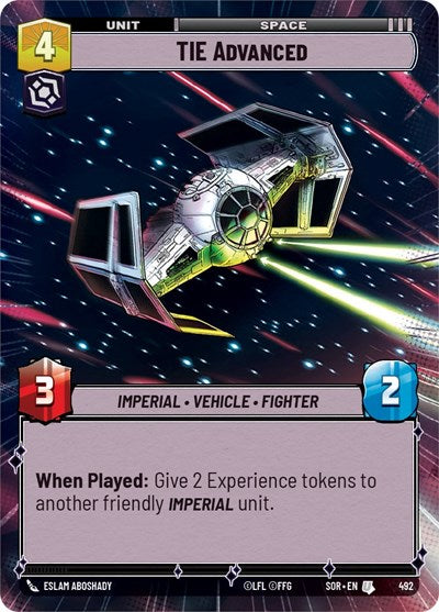 TIE Advanced - 492 - Uncommon (Hyperspace) - Spark of Rebellion