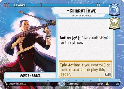 Chirrut Imwe - One With The Force - 272 - Rare (Hyperspace) - Spark of Rebellion