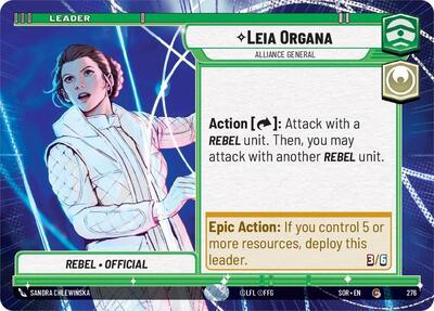Leia Organa - Alliance General - 276 - Common (Hyperspace) - Spark of Rebellion
