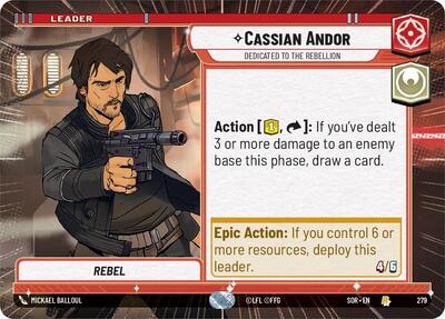 Cassian Andor - Dedicated to the Rebellion - 279 - Rare (Hyperspace) - Spark of Rebellion