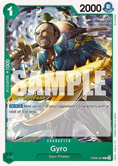Gyro - OP06-027 - Common - Wings of the Captain Pre-Release Cards