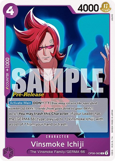 Vinsmoke Ichiji - OP06-060 - Common - Wings of the Captain Pre-Release Cards