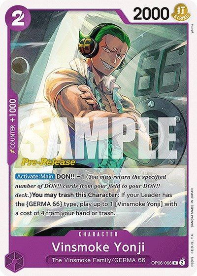 Vinsmoke Yonji - OP06-066 - Common - Wings of the Captain Pre-Release Cards