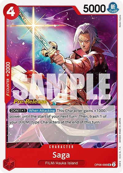 Saga - OP06-006 - Uncommon - Wings of the Captain Pre-Release Cards