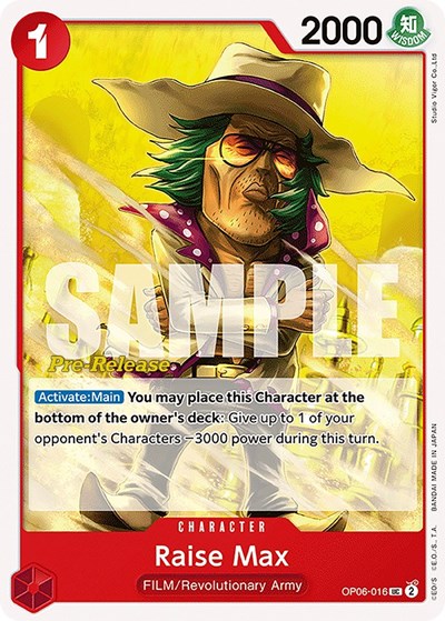 Raise Max - OP06-016 - Uncommon - Wings of the Captain Pre-Release Cards