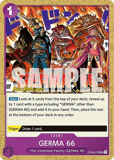 GERMA 66 - OP06-078 - Uncommon - Wings of the Captain Pre-Release Cards
