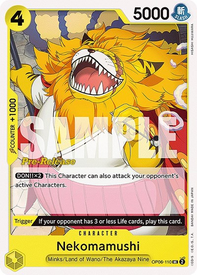 Nekomamushi - OP06-110 - Uncommon - Wings of the Captain Pre-Release Cards