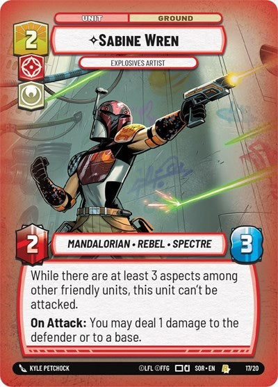 Sabine Wren - Explosives Artist - 17/20 - Rare - Spark of Rebellion: Weekly Play Promos