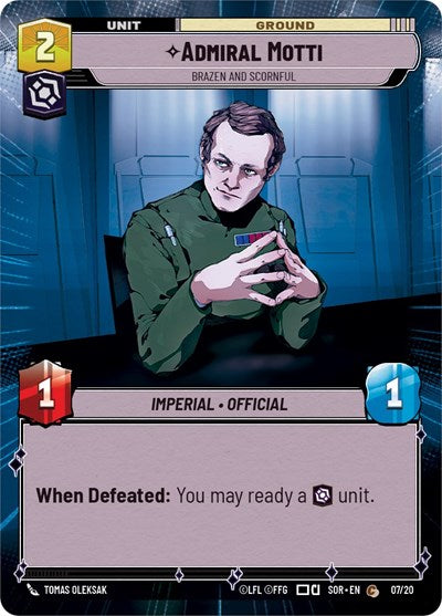 Admiral Motti - Brazen and Scornful - 07/20 - Common (Hyperspace) - Spark of Rebellion: Weekly Play Promos