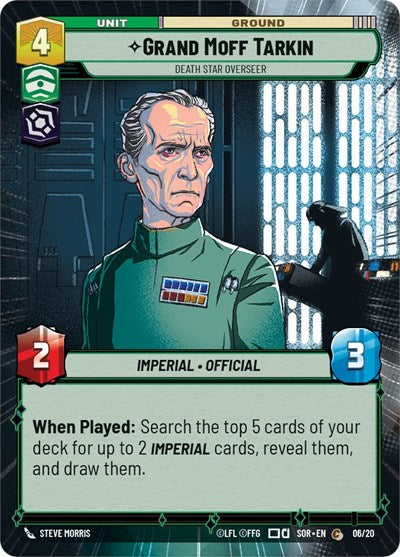 Grand Moff Tarkin - Death Star Overseer - 06/20 - Common (Hyperspace) - Spark of Rebellion: Weekly Play Promos