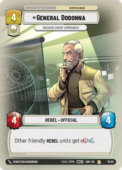 General Dodonna - Massassi Group Commander - 19/20 - Rare - Spark of Rebellion: Weekly Play Promos