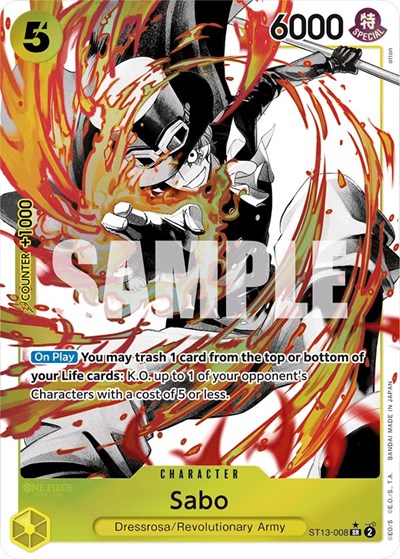 Sabo - ST13-008 - Super Rare (Parallel) - Ultra Deck: The Three Brothers