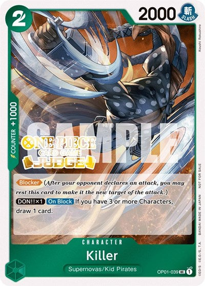 Killer (Judge Pack Vol. 3) - OP01-039 - Uncommon - One Piece Promotion Cards