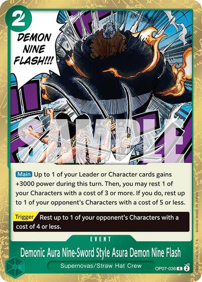Demonic Aura Nine-Sword Style Asura Demon Nine Flash - OP07-036 - Rare - 500 Years in the Future