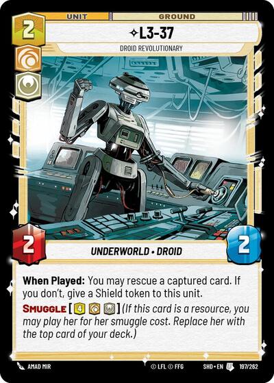 L3-37 - Droid Revolutionary - 197/262 - Uncommon - Shadows of the Galaxy
