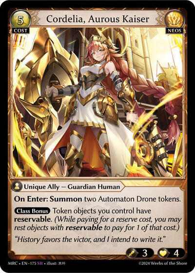 Cordelia, Aurous Kaiser - 175 - Super Rare - Mercurial Heart