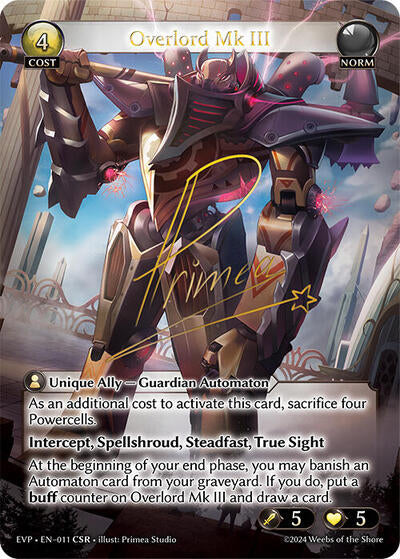 Overlord Mk III - 011 - Collector Super Rare - Promotional Cards