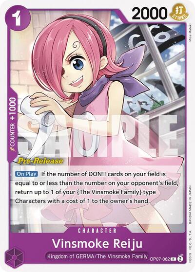 Vinsmoke Reiju - OP07-062 - Common - 500 Years in the Future Pre-Release Cards