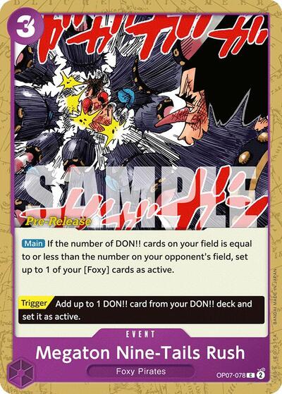 Megaton Nine-Tails Rush - OP07-078 - Common - 500 Years in the Future Pre-Release Cards
