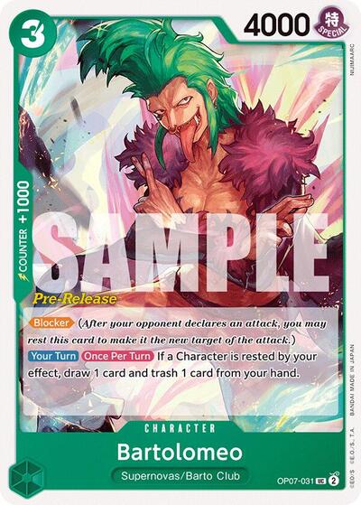 Bartolomeo - OP07-031 - Uncommon - 500 Years in the Future Pre-Release Cards