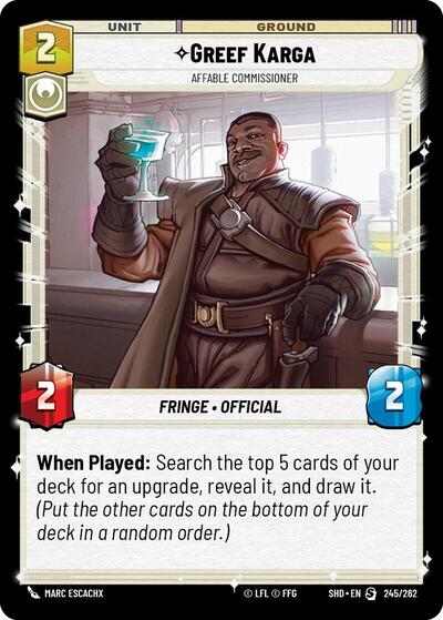 Greef Karga - Affable Commissioner - 245/262 - Special - Shadows of the Galaxy