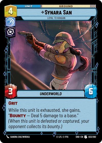 Synara San - Loyal to Kragan - 033/262 - Uncommon - Shadows of the Galaxy