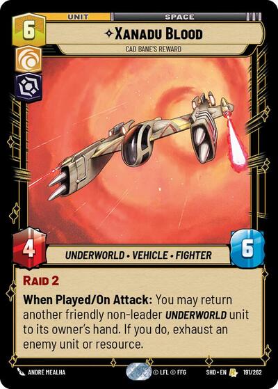 Xanadu Blood - Cad Bane's Reward - 191/262 - Rare - Shadows of the Galaxy