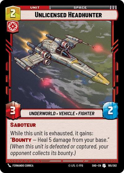 Unlicensed Headhunter - 165/262 - Uncommon - Shadows of the Galaxy