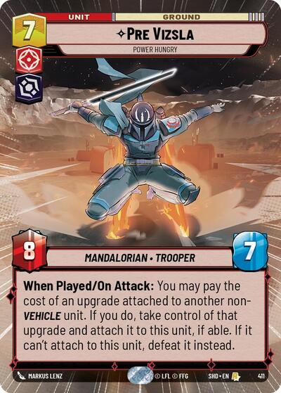 Pre Vizsla - Power Hungry - 411 - Rare (Hyperspace) - Shadows of the Galaxy