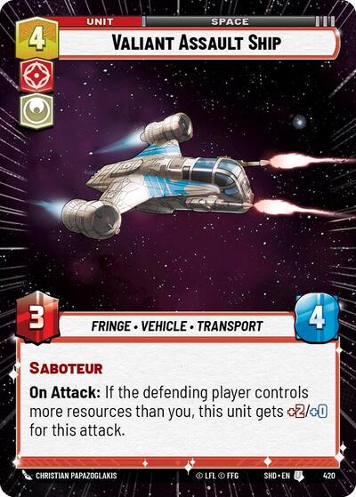 Valiant Assault Ship - 420 - Uncommon (Hyperspace) - Shadows of the Galaxy