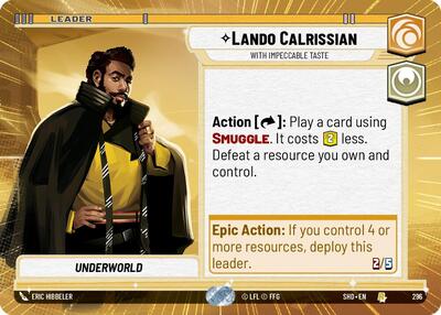 Lando Calrissian - With Impeccable Taste - 296 - Rare (Hyperspace) - Shadows of the Galaxy