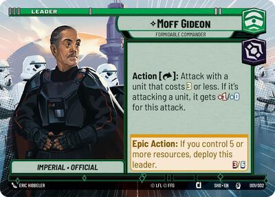 Moff Gideon - Formidable Commander - 001/002 - Special (Hyperspace) - Prerelease Promos