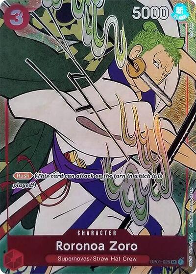 Roronoa Zoro - OP01-025 - Super Rare (English Version 1st Anniversary Set) - One Piece Promotion Cards