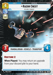 Razor Crest - Reliable Gunship - 09/20 - Common (Hyperspace) - Shadows of the Galaxy: Weekly Play Promos