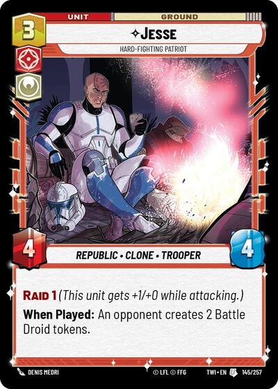 Jesse - Hard-Fighting Patriot - 145/257 - Uncommon - Twilight of the Republic