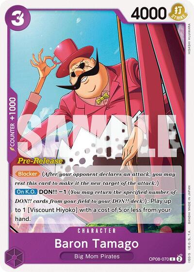 Baron Tamago - OP08-070 - Common - Two Legends Pre-Release Cards