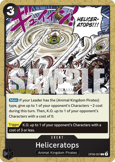 Heliceratops - OP08-097 - Common - Two Legends Pre-Release Cards