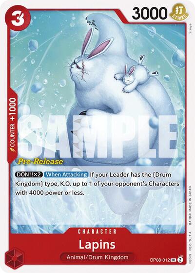 Lapins - OP08-012 - Uncommon - Two Legends Pre-Release Cards