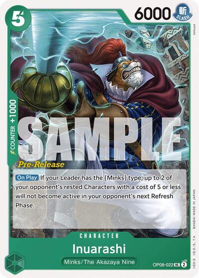 Inuarashi - OP08-022 - Uncommon - Two Legends Pre-Release Cards