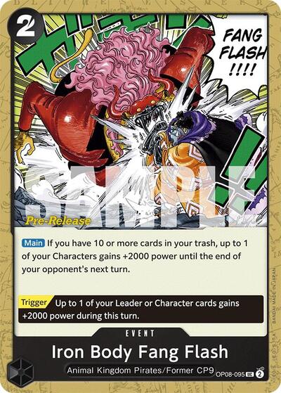 Iron Body Fang Flash - OP08-095 - Uncommon - Two Legends Pre-Release Cards