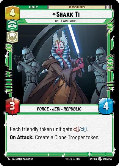 Shaak Ti - Unity Wins Wars - 094/257 - Uncommon - Twilight of the Republic