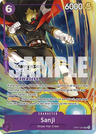 Sanji (Championship 2024 Finalist Card Set) - OP07-064 - Super Rare - One Piece Promotion Cards